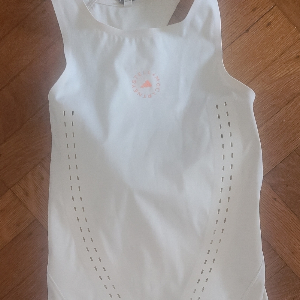 ADIDAS STELLA MCCARTNEY STRETCH WHITE WORKOUT TOP XS hp🔥🔥🔥 - Picture 5 of 9